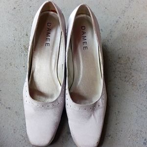 Silver dress shoes the brand is Damee size 9 1/2